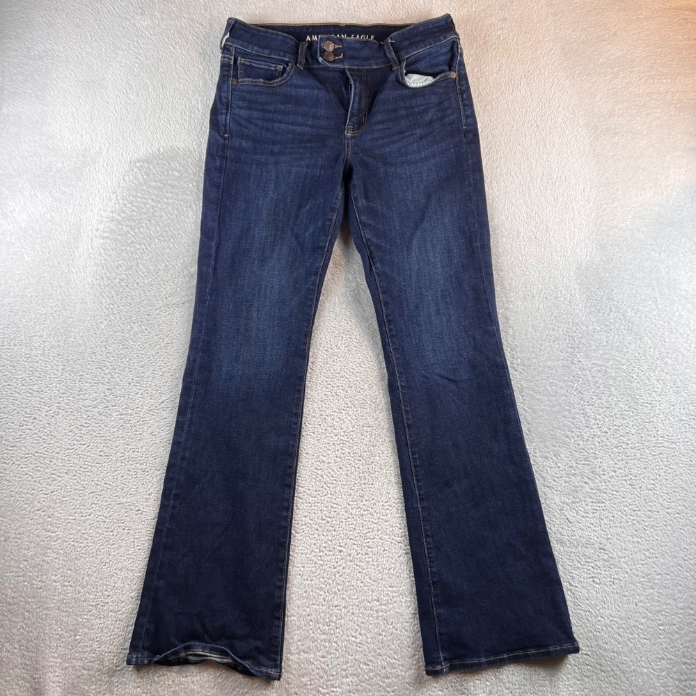American Eagle Kick Boot Jeans Dark Wash Denim Size 10 Regular Standard Regular